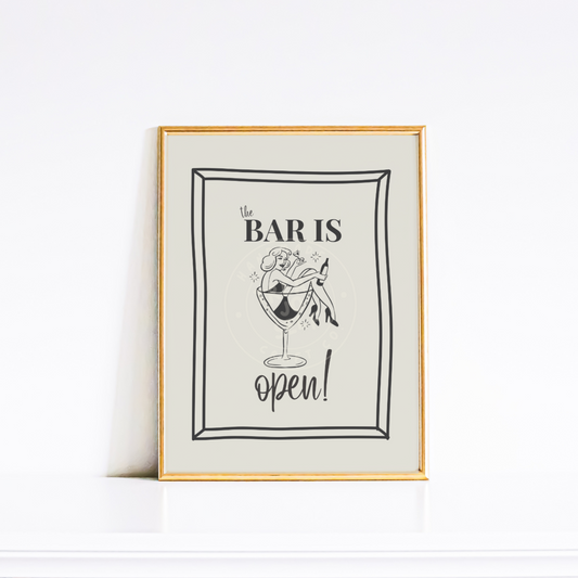 Vintage Bar Open Print