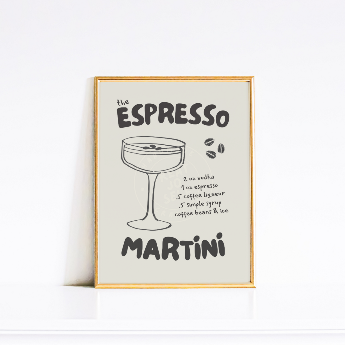 Espresso Martini Print| Bar Cart Wall Art