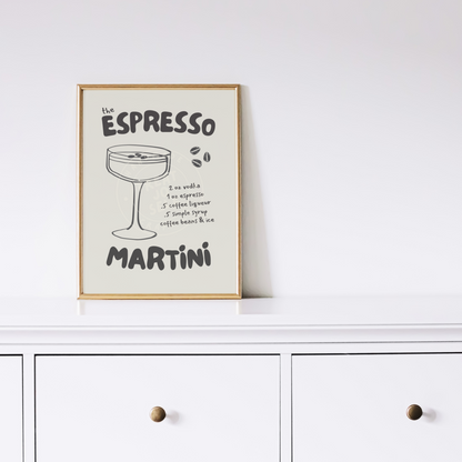 Espresso Martini Print| Bar Cart Wall Art