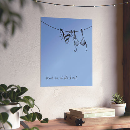 Meet me at the beach Print | Swimsuit Poster