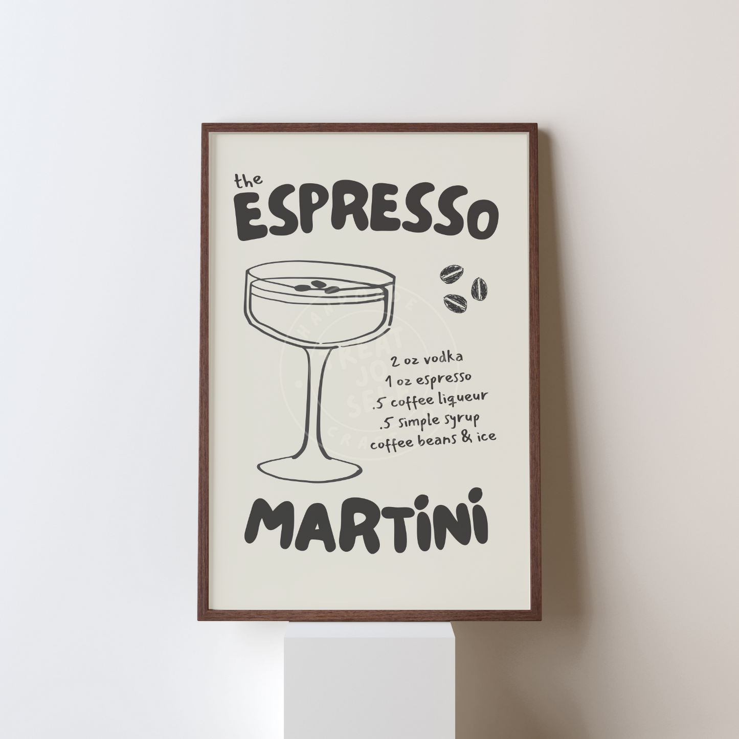 Espresso Martini Print| Bar Cart Wall Art